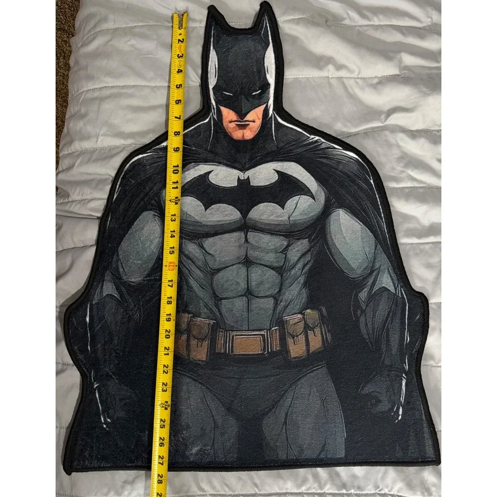 DC Comics Batman Shaped Area Rug Superhero Decor Floor Mat or Wall Decor